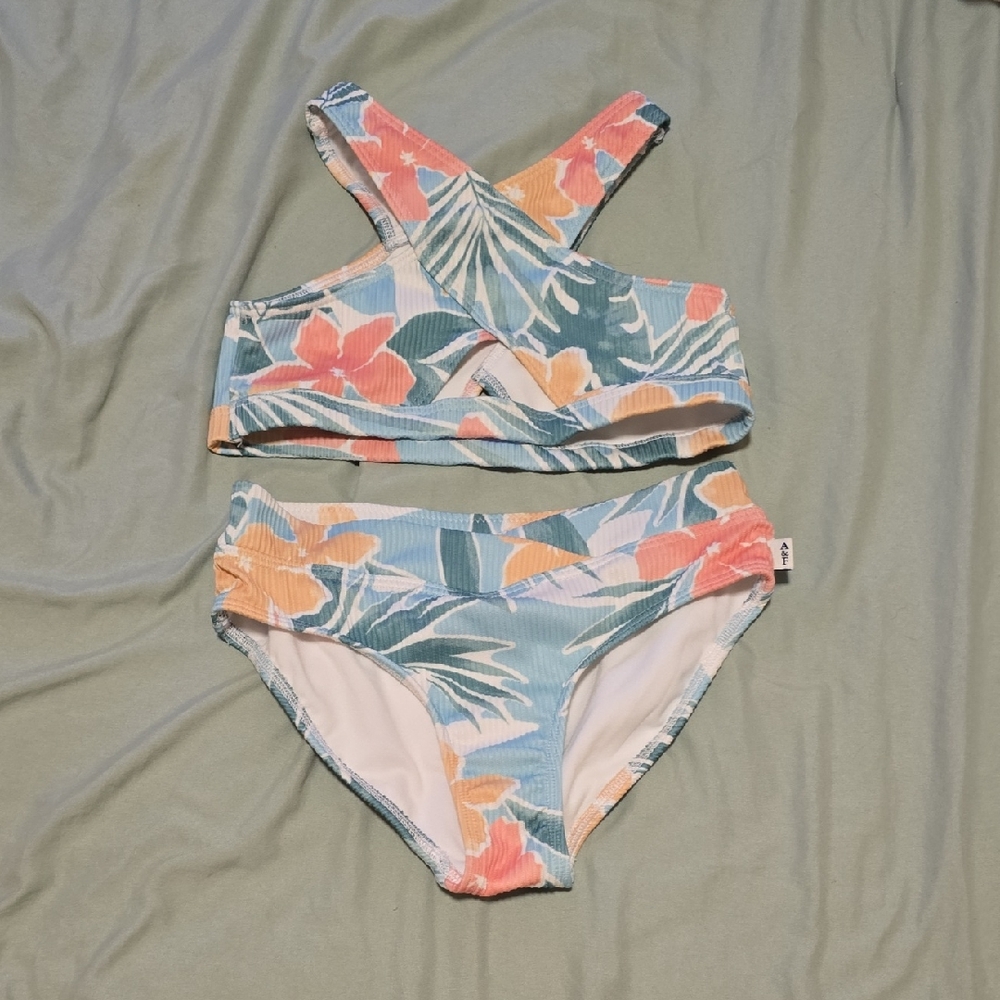 Abercrombie Kids Tropical Print Bikini - Blue and Orange